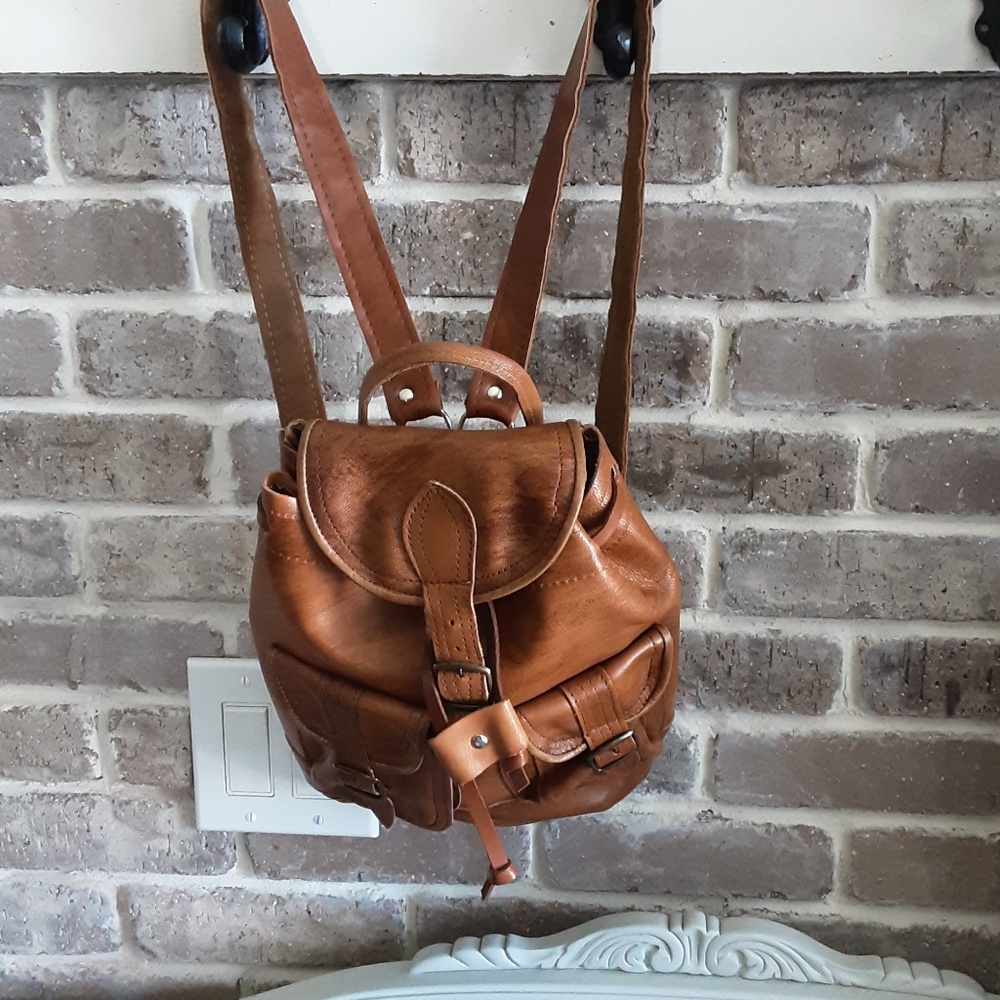 Leather Backpack bag Brown